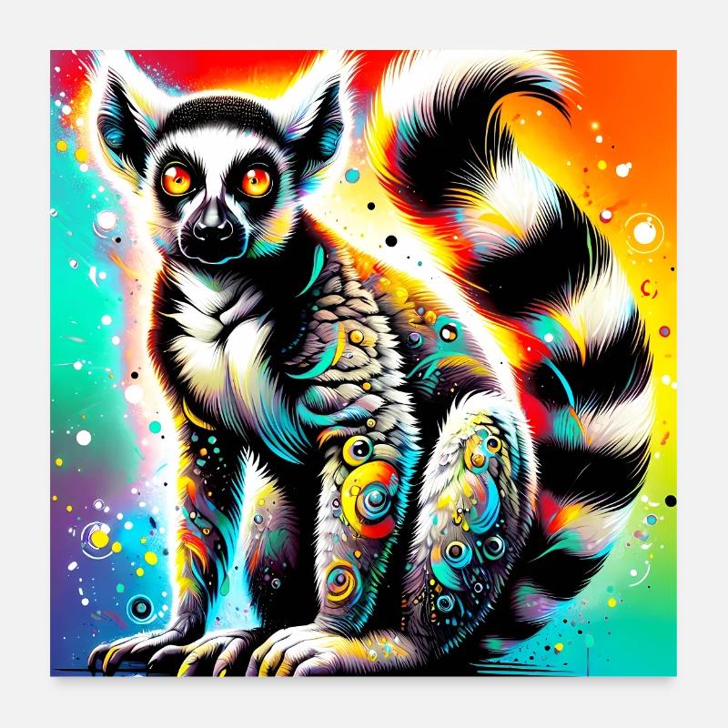 Lémurien Poster 60 x 60 cm