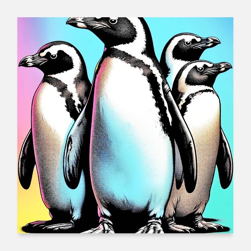 Penguin Penguins Poster 24" x 24" (60x60 cm)
