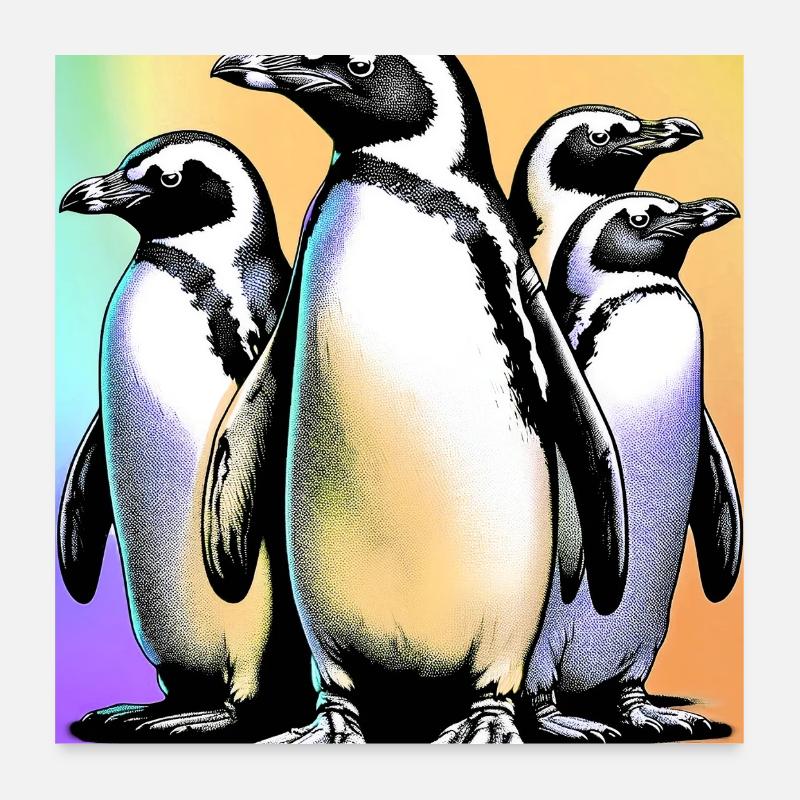 Penguin Penguins Poster 24" x 24" (60x60 cm)