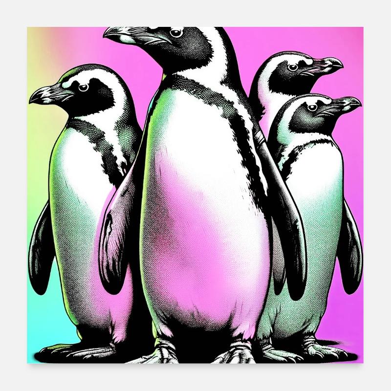 Penguin Penguins Poster 24" x 24" (60x60 cm)