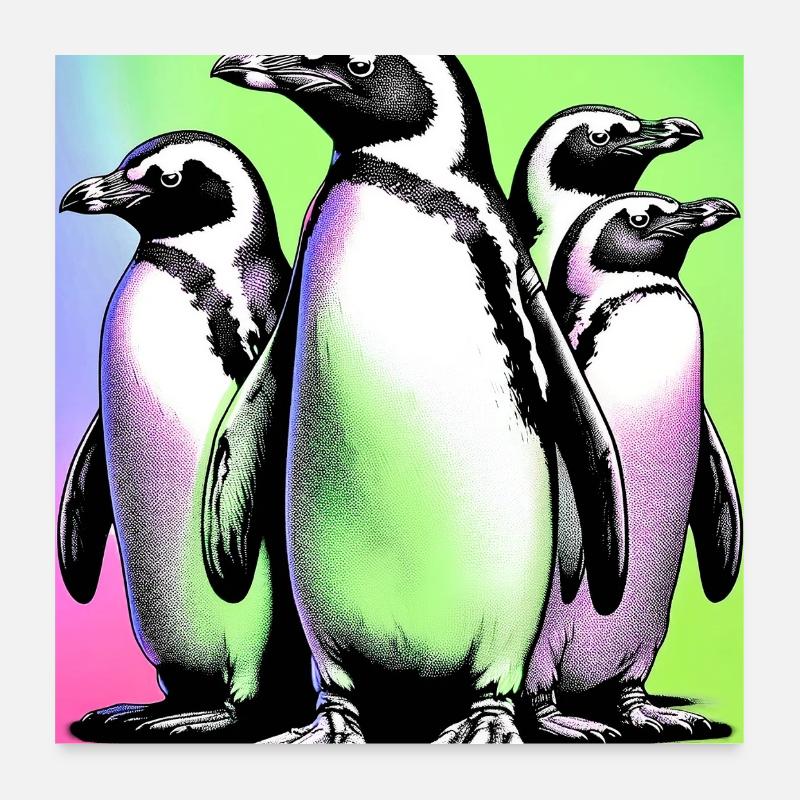 Penguin Penguins Poster 24" x 24" (60x60 cm)