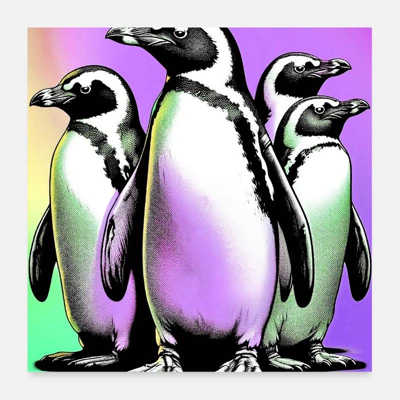 Penguin Penguins Poster 24" x 24" (60x60 cm)