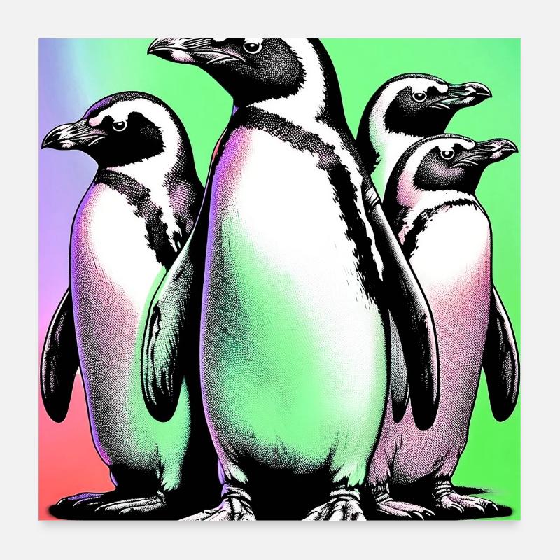 Penguin Penguins Poster 24" x 24" (60x60 cm)