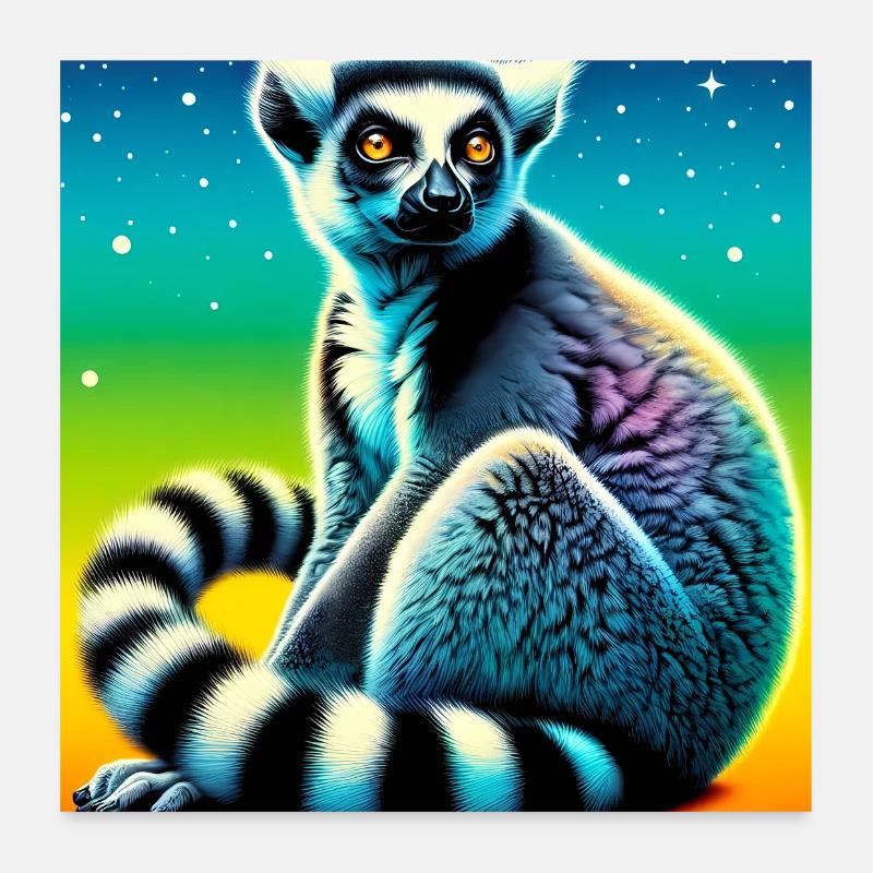 Lémurien Poster 60 x 60 cm