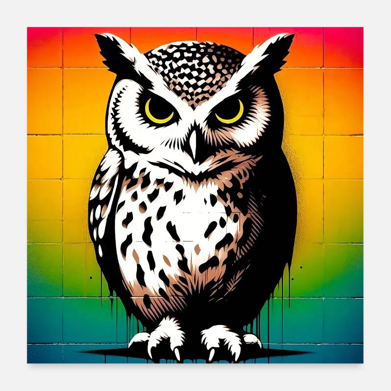 Eule Poster 60x60 cm