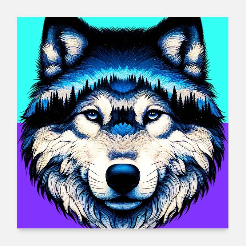 Loup Poster 60 x 60 cm