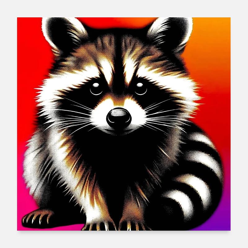 Waschbär Poster 60x60 cm