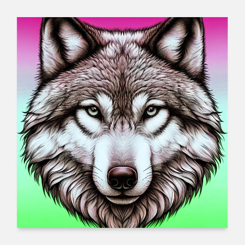 Wolf Poster 24" x 24" (60x60 cm)