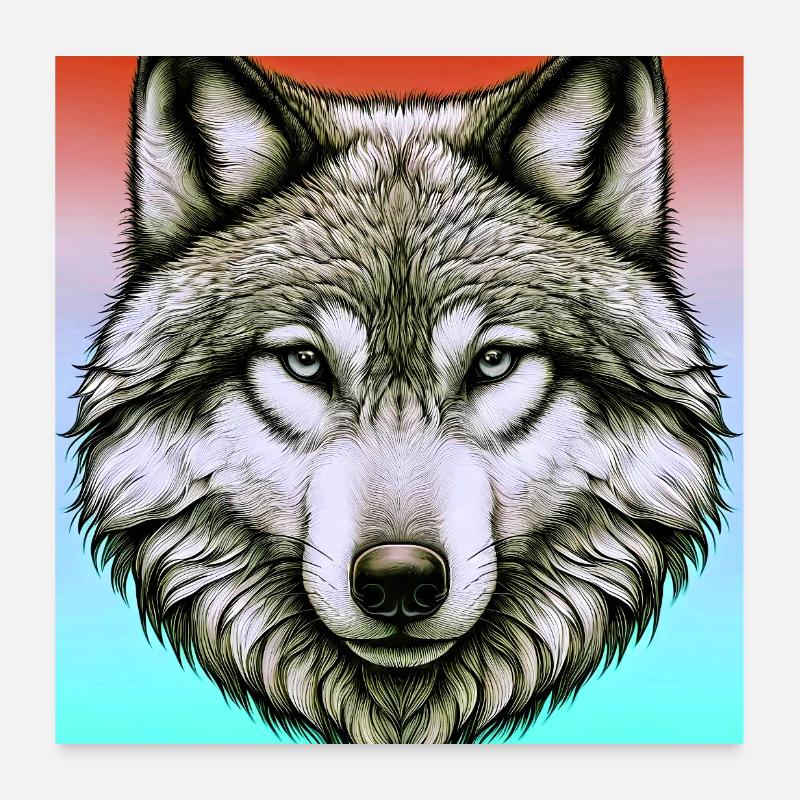 Wolf Poster 60x60 cm