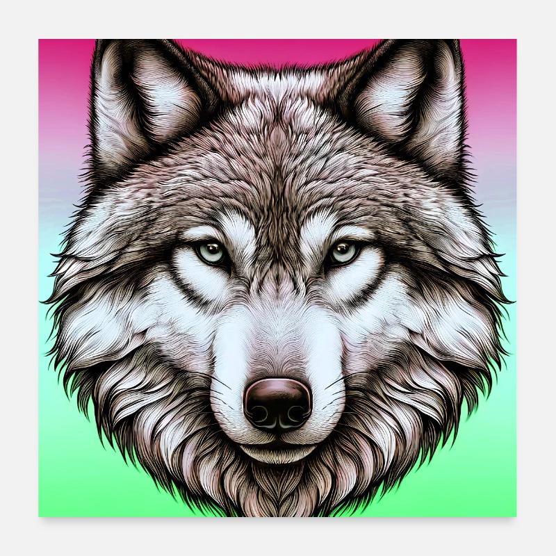 Loup Poster 60 x 60 cm