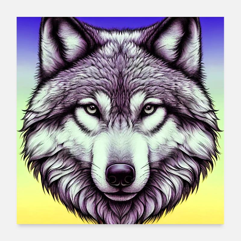 Wolf Poster 24" x 24" (60x60 cm)