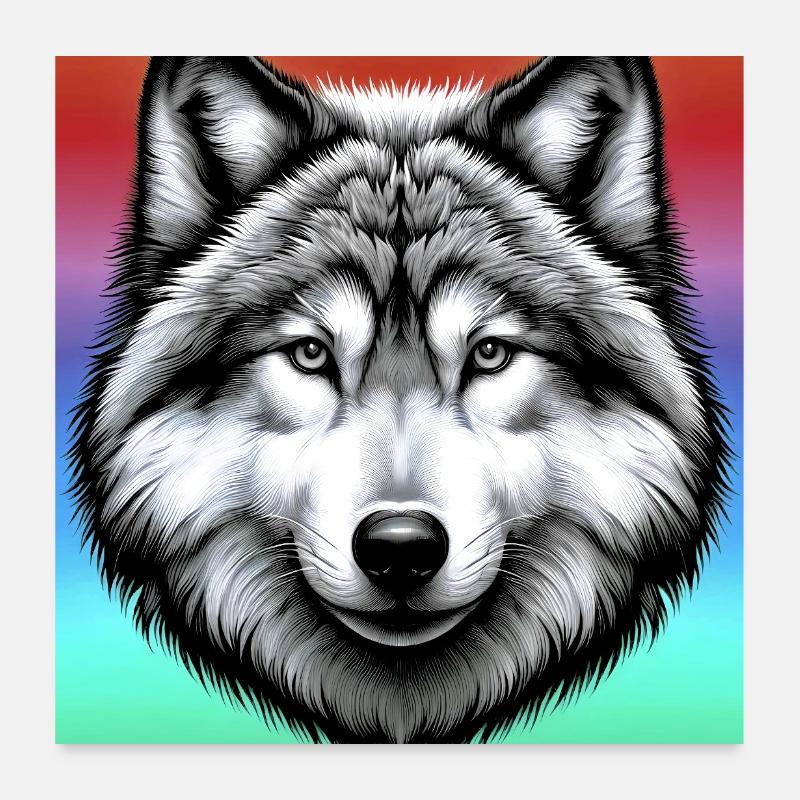 Loup Poster 60 x 60 cm