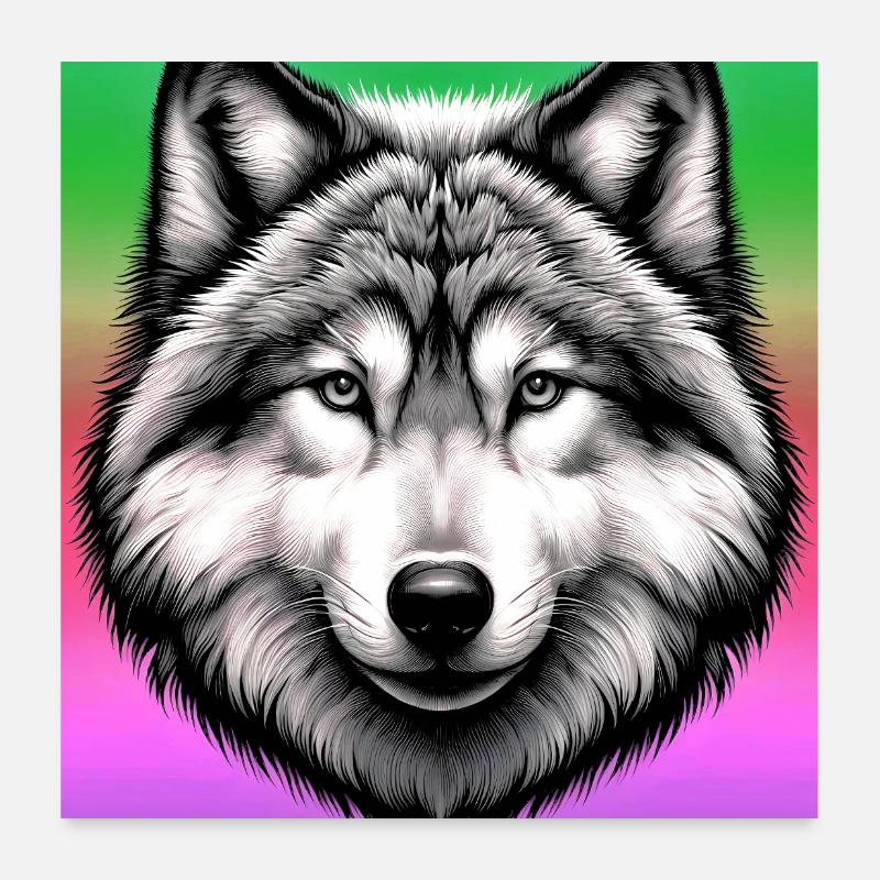Loup Poster 60 x 60 cm