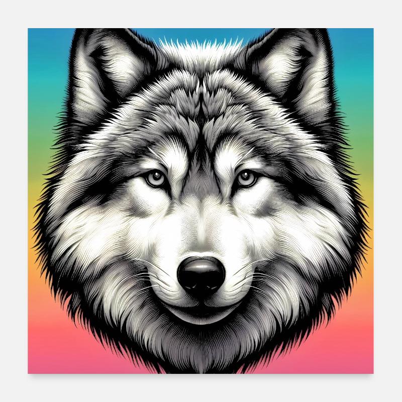 Loup Poster 60 x 60 cm