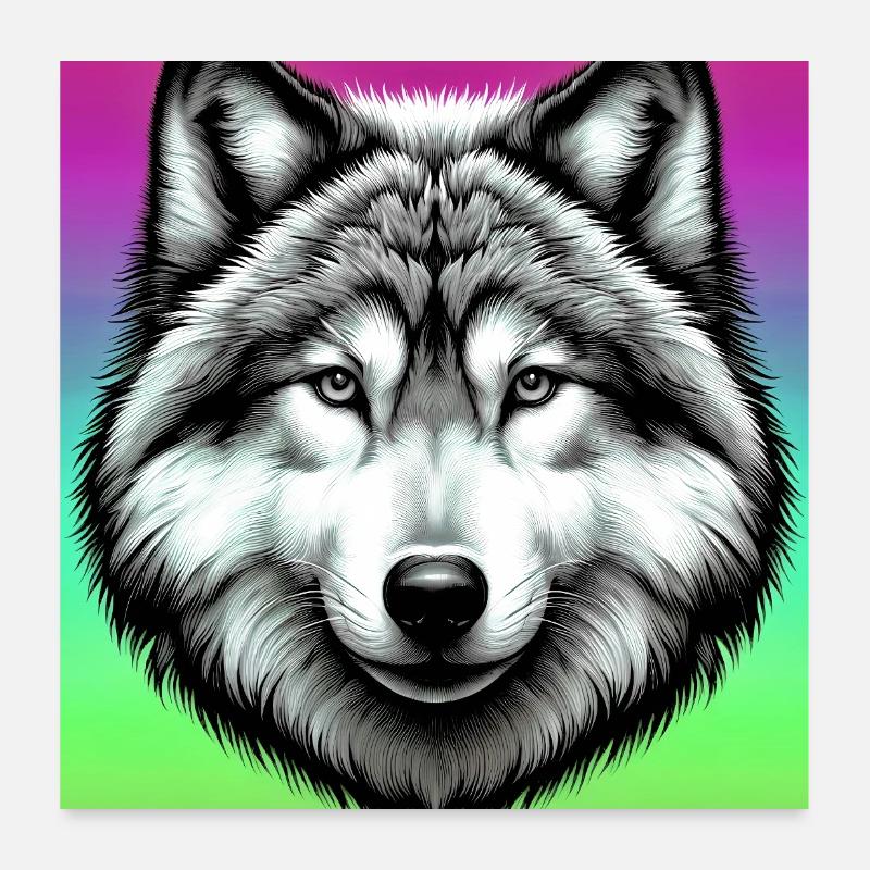 Loup Poster 60 x 60 cm