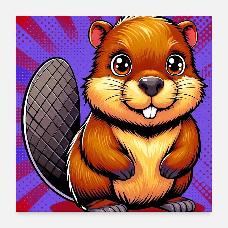 beaver Poster 24" x 24" (60x60 cm)