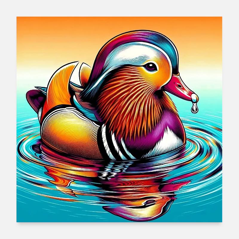 Mandarin duck Poster 24" x 24" (60x60 cm)
