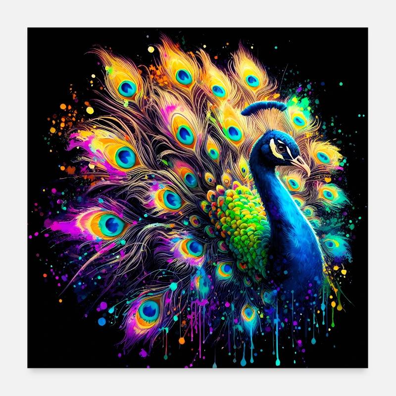 Pfau Poster 60x60 cm