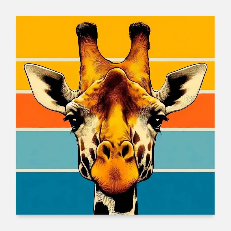 girafe Poster 60 x 60 cm