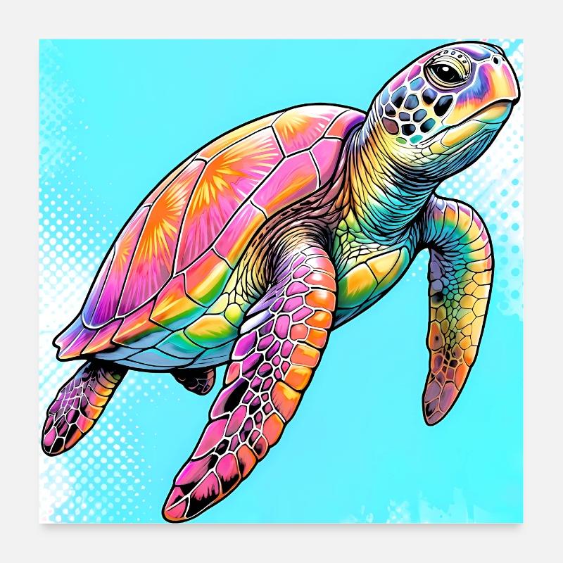 tortue Poster 60 x 60 cm