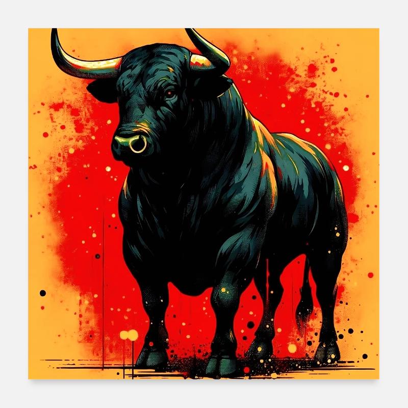 bull Poster 24" x 24" (60x60 cm)