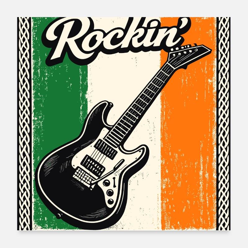 St Patrick's Guitar Birthday Gift Poster 24" x 24" (60x60 cm)