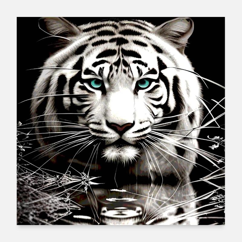Weißer Tiger Poster 60x60 cm