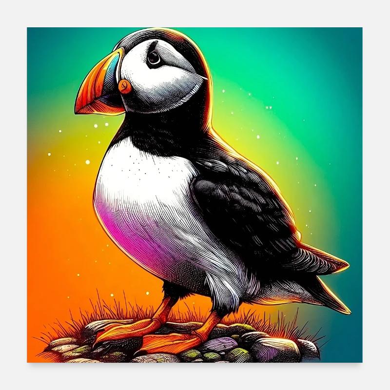 puffin Poster 24" x 24" (60x60 cm)