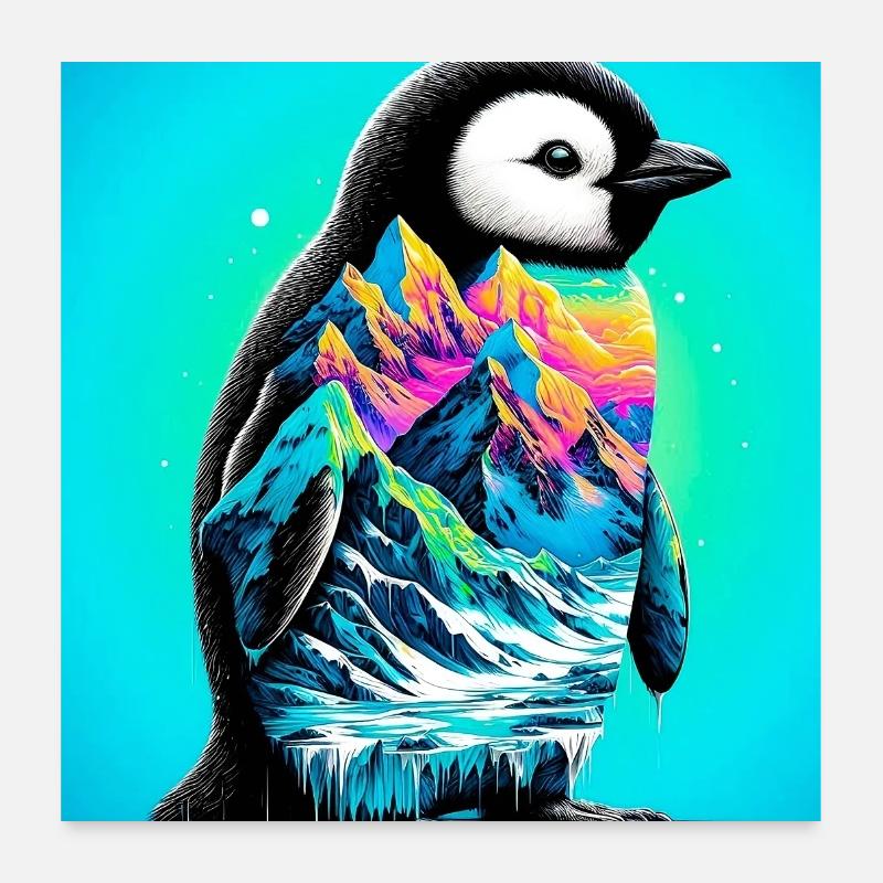 Pinguin Poster 60x60 cm
