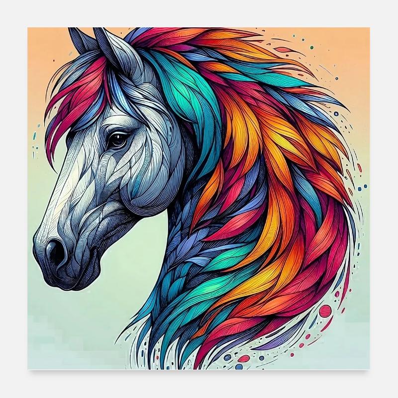 Pferd Poster 60x60 cm