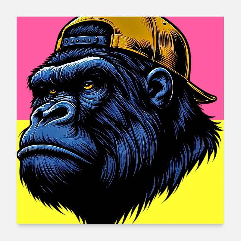 gorilla - Poster 24" x 24" (60x60 cm) - white
