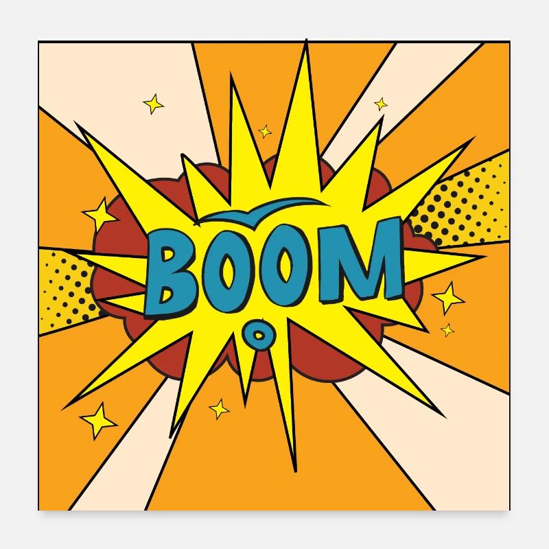Boom Comic Explosion Style Poster 60 x 60 cm