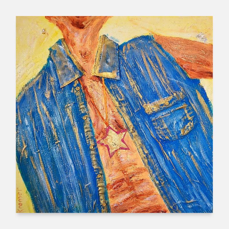 Bunter Denim-Blazer mit Sternanhänger Nemo Poster 60x60 cm