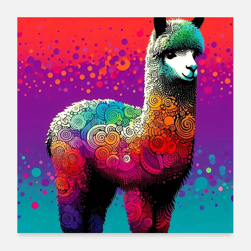 Alpaca Poster 24" x 24" (60x60 cm)
