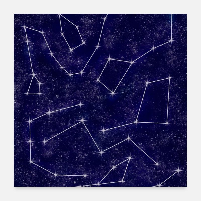 Blue Sky Linear Constellations Poster 24" x 24" (60x60 cm)