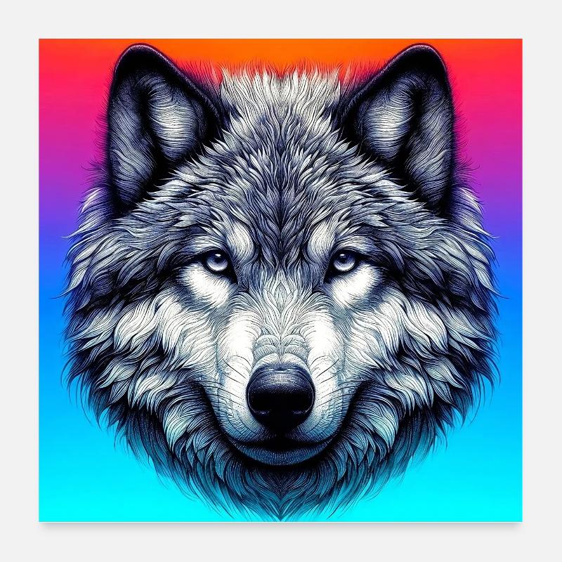 Wolf Poster 60x60 cm