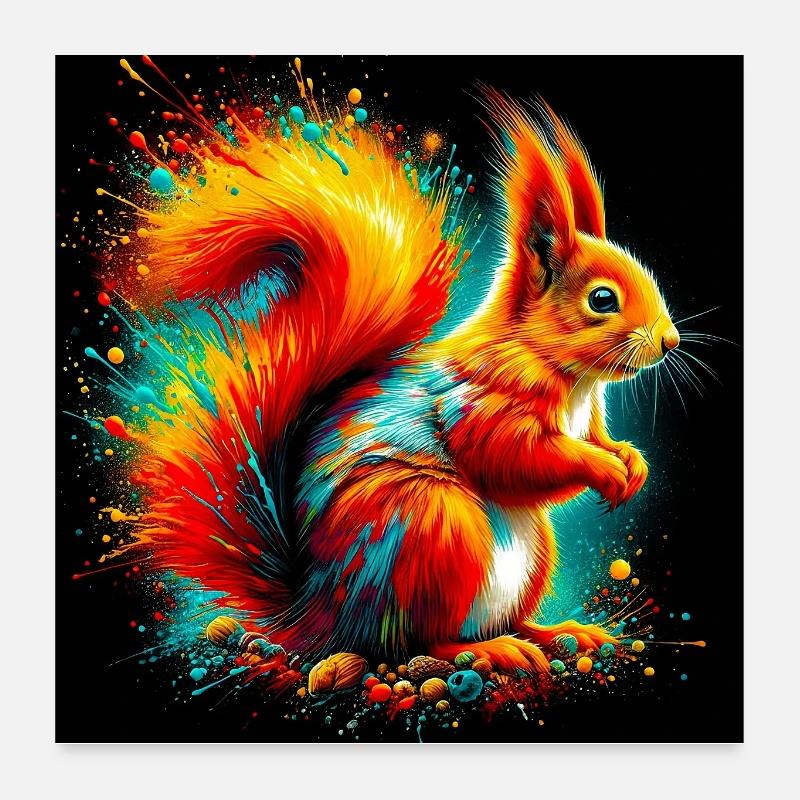 écureuil Poster 60 x 60 cm