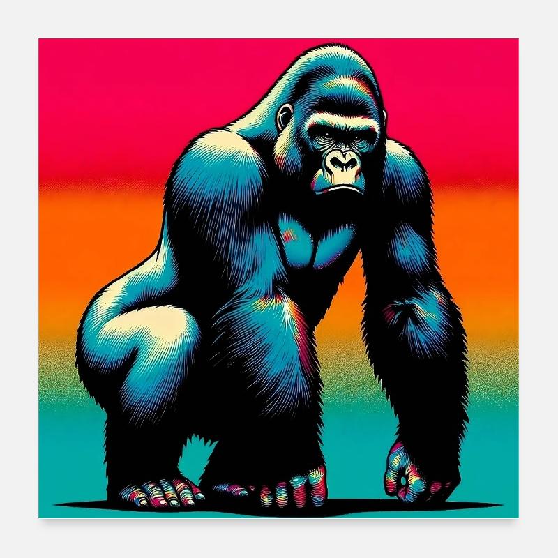 gorille Poster 60 x 60 cm