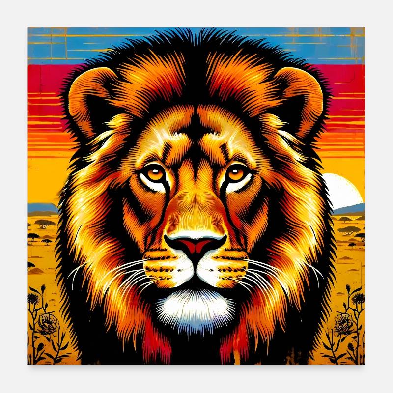Löwe Poster 60x60 cm