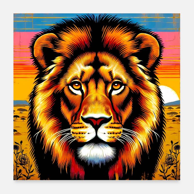 lion Poster 60 x 60 cm