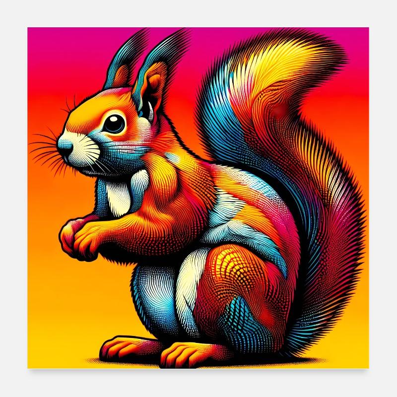 Eichhörnchen Poster 60x60 cm