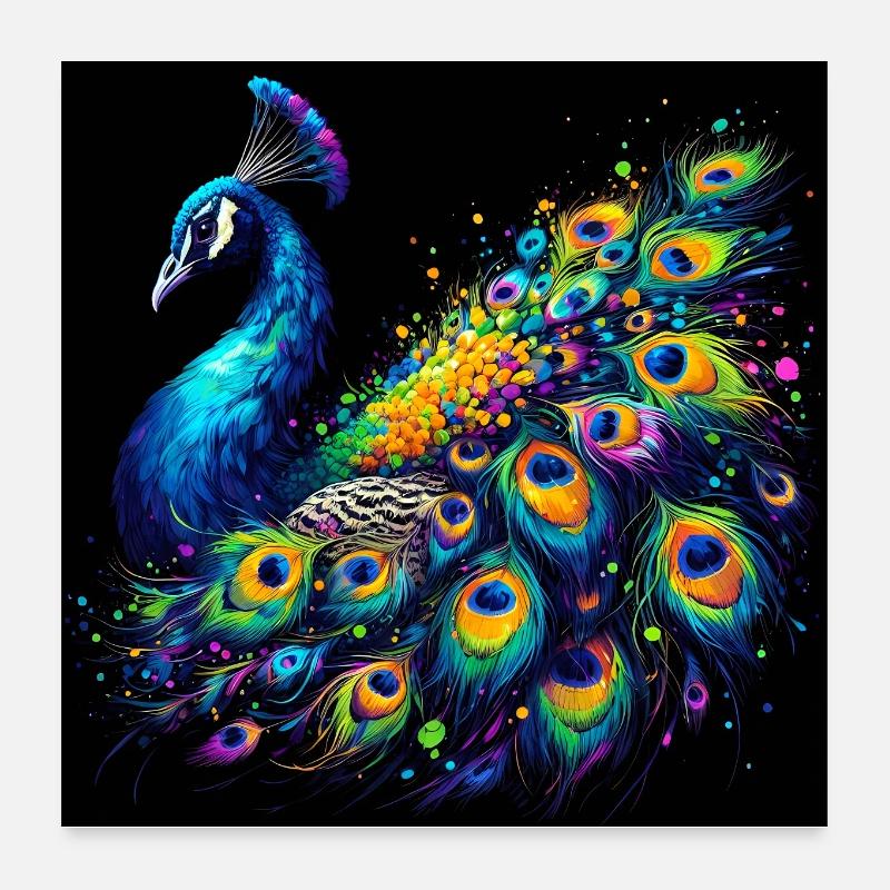 peacock Poster 24" x 24" (60x60 cm)