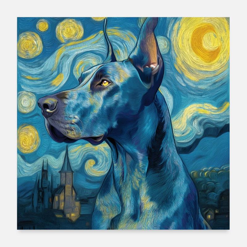 Dogue allemand Poster 60 x 60 cm