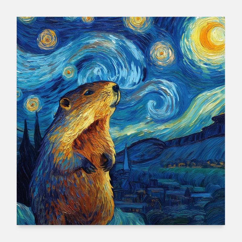 Murmeltier Poster 60x60 cm