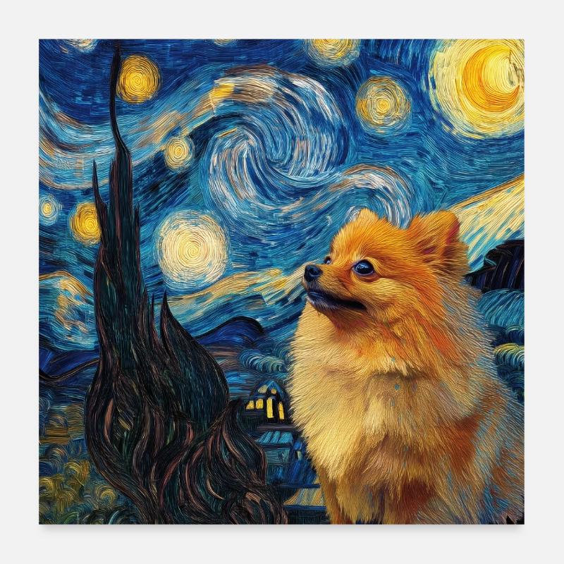 Zwergspitz Spitz Pomeranian Poster 60 x 60 cm