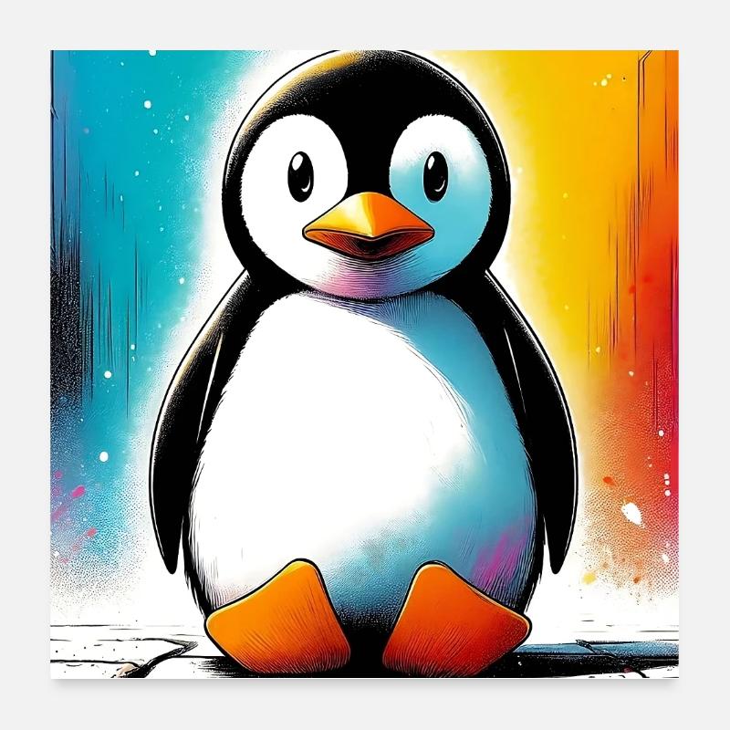 Pinguin Poster 60x60 cm