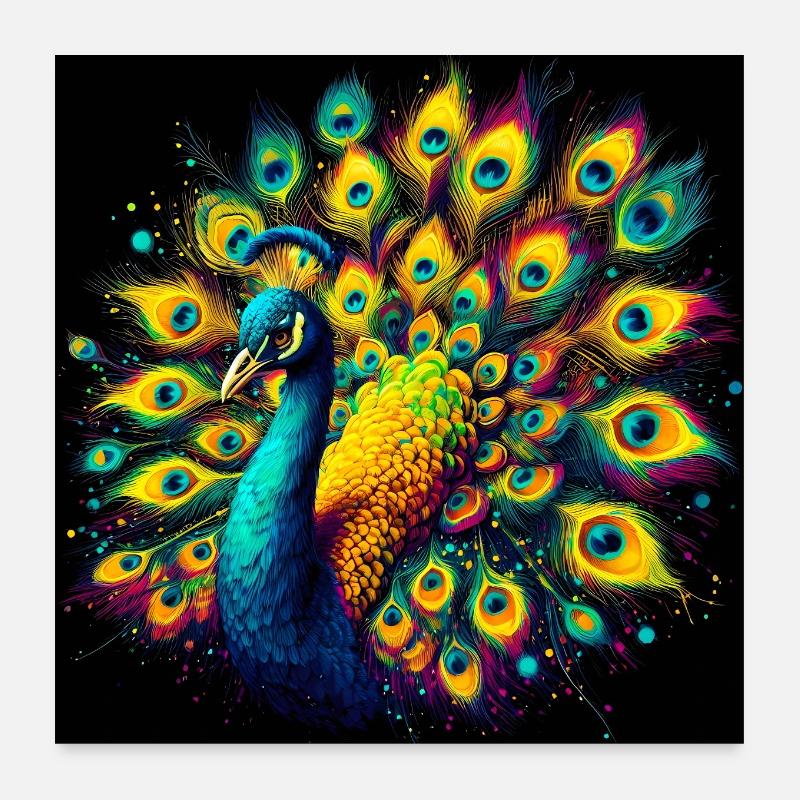 peacock Poster 24" x 24" (60x60 cm)