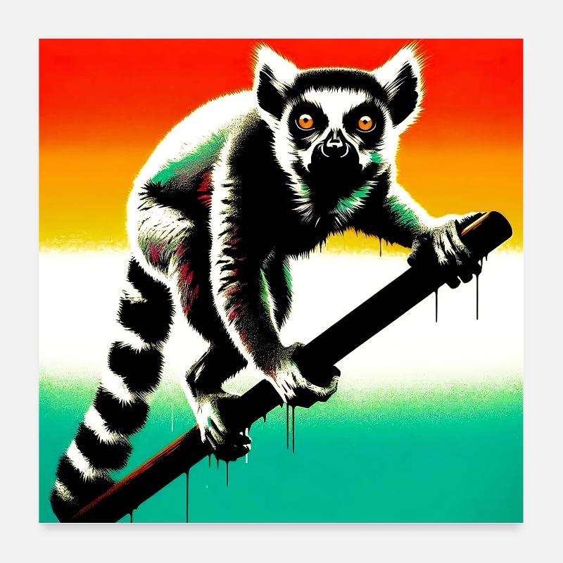 Lémurien Poster 60 x 60 cm