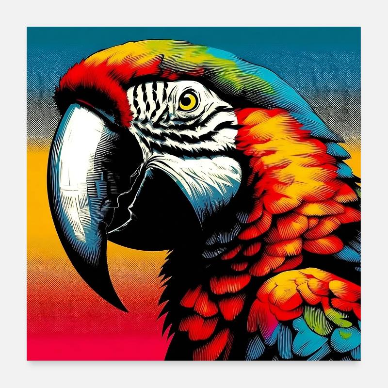 Papagei Poster 60x60 cm