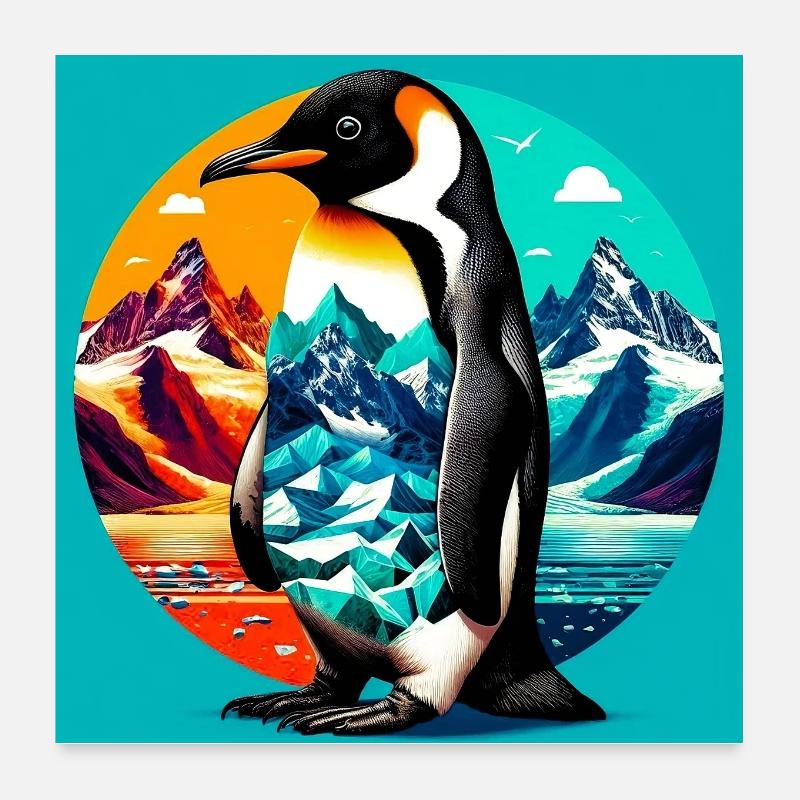 pingouin Poster 60 x 60 cm